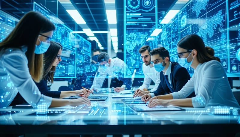 Equipo de FinIQ trabajando en soluciones de inteligencia artificial para el sector financiero europeo Equipo de FinIQ trabajando en soluciones de inteligencia artificial para el sector financiero europeo